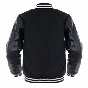 Veste de baseball pour hommes de haute qualité, broderie de logo personnalisé, veste universitaire à col montant en noir, prix de gros, vente à chaud - Product Image 3