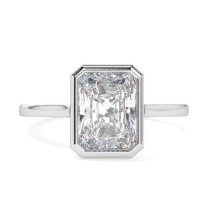 1.00CT Anillo de compromiso de diamante de forma radiante para mujer - Product Image 4