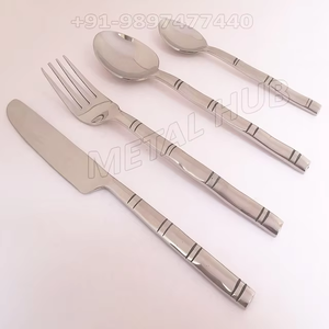 Ensemble de couverts en acier inoxydable forgé à la main Couverts classiques durables Cuillère Fourchette Couteau pour mariages Usage domestique et cadeaux - Product Image 2