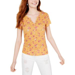 เสื้อยืดผู้หญิง Ultra Flirt รุ่น Waffle Lace Back Pullover ลายดอกทานตะวัน ไซส์ใหญ่ ผ้าฝ้ายระบายอากาศ ทรงหลวม - Product Image 1