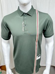 Camisetas de LICRA y algodón de lujo para hombre, estilo informal, diseño sólido, antibolitas con logotipo frontal, serigrafía - Product Image 5