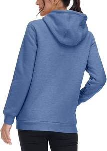 Sudadera con capucha informal de cuello alto para mujer, sudadera transpirable suave, logotipo personalizado, antibolitas para uso diario, lavado ácido, Invierno - Product Image 4