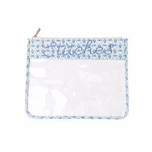 Bolsa Transparente con Cierre y Bordado Personalizado NDLPT, Diseño <span class=keywords><strong>a</strong></span> Cuadros, Floral y <span class=keywords><strong>a</strong></span> Rayas, Bolsa Organizadora de Nailon con Puntadas - Product Image 3
