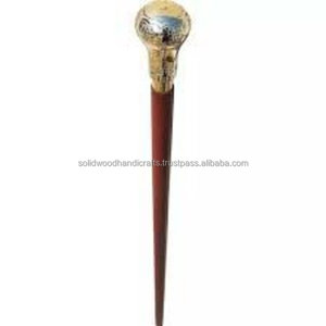 Bastón náutico Bastón Bastones de latón macizo con mango de latón en color plateado - Product Image 1