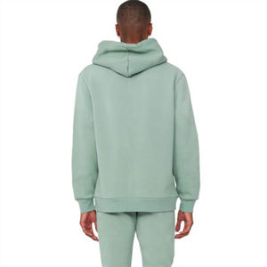 Ensemble jogging en molleton vert uni pour homme, mélange de coton, décontracté, antibactérien, survêtement deux pièces, logo personnalisé, streetwear - Product Image 4