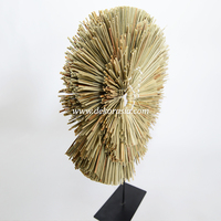 Sculpture d'art décorative de luxe Art Déco en herbe naturelle faite à la main, ornement moderne pour l'intérieur de la maison