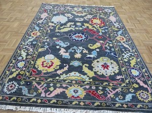 Alfombra de lana Oushak Oriental gris antigua de 5x7, alfombra turca de estilo Vintage tradicional hecha a mano para baño, sala de estar, juegos de oración - Product Image 5