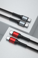 Kabel pengisi daya cepat, Usb C ke Tipe C Pd 60w 20v 3a, kepang nilon 1m 2m 3m