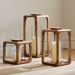 Lanterne à bougie en bois Lanterne à bougie de luxe en bois - Product Image 2