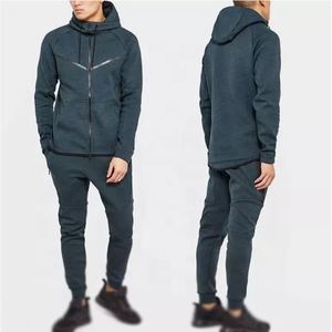 Conjunto Deportivo de Dos Piezas con Cremallera y Capucha para Hombre, Diseño Sólido, Logotipo Personalizado, Venta al por Mayor - Product Image 4