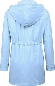 Gabardina larga impermeable con capucha para mujer, chaqueta de viaje cortavientos para todas las estaciones. - Product Image 5