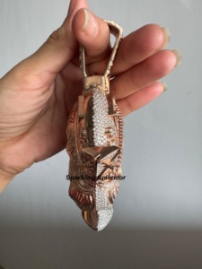 Pendentif Hip Hop Reine Élisabeth en argent 925 plaqué or rose, moissanite double face, bijoux fins, pendentifs, breloques, cadeau - Product Image 5