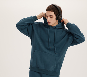 Vêtements pour hommes Sweats à capuche de marque à la mode pour hommes, ensembles de couleur unie, doublés de polaire et épaissis, et le style des sweats à capuche pour hommes - Product Image 5