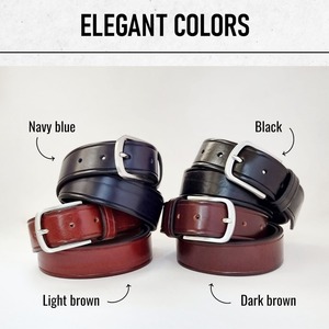 Cinturón de Cuero Hecho a Mano de Lujo para Hombre, Hebilla Metálica Resistente para Equipaje, Estilo Profesional, Casual, Color y Logotipo Personalizables, Premium para Uso Diario - Product Image 5