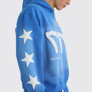 100% Cotton Heavyweight Tracksuit For Men With <b>Puff</b> Print Jogger Suits with Hoodie Sweatpants Eco-Friendly and Breathable 500gsm - Product Image 6