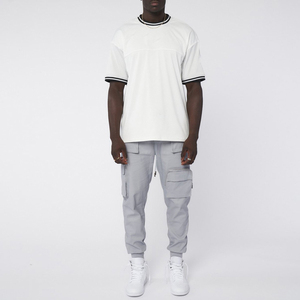 OEM personalizado pantalones Cargo pantalones hombres de alta calidad en blanco Premium bolsillos Color sólido cordón Cargo pantalones para los hombres - Product Image 1