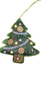 Colgante de árbol de Navidad de fieltro ecológico hecho a mano, adornos de decoración colgantes de colores verdes para la temporada de vacaciones - Product Image 6