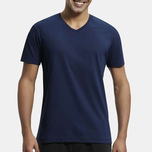 Camiseta de manga corta elegante para hombre de Color sólido liso, nueva moda pesada, algodón orientado a la exportación, camiseta personalizada con cuello redondo de Bangladesh - Product Image 1