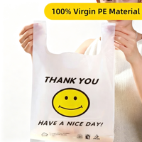 Sac en polyéthylène haute densité (HDPE) robuste avec poignée Flexiloop, taille et couleur personnalisées, logo imprimé, qualité alimentaire, pour supermarché, usage promotionnel