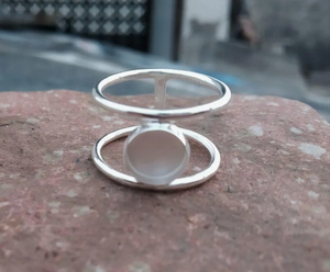 Anillo de Copa con bisel de plata de ley 925 de alta calidad, Base en blanco para cabujón, ajuste de 10mm, bisel DIY, suministro de joyería hecha a mano - Product Image 5