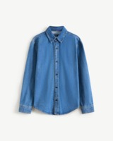 Chemise en jean décontractée à manches longues pour homme, ajustée, respirante, écologique, anti-rétrécissement, séchage rapide, 100 % coton, motif 3D, col rabattu
