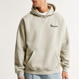 Sweat à capuche uni surdimensionné épais unisexe en coton doux de haute qualité 400 GSM sweats à capuche en coton éponge français - Product Image 4