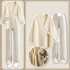 Ensemble 2 pièces à épaules tombantes pantalon de jogging Sweat-shirt avec pantalon de survêtement Sweat à capuche vierge surdimensionné - Product Image 5