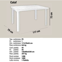 Ensemble de table à manger rectangulaire moderne pour l'extérieur, fabrication italienne, certifié ISO9001 TUV, résistant aux intempéries, pour les cours et les hôtels