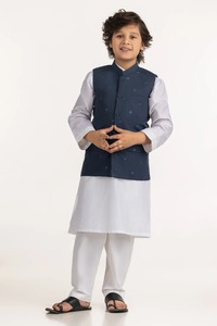 Niños Shalwar Kameez con chaleco para niños, traje de fiesta de boda Eid tradicional indio pakistaní, ropa elegante para niños - Product Image 6