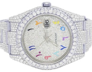 Premium VVS Moissanite Diamond árabe Dial de acero inoxidable automático Iced Out Hip Hop reloj tachonado de gama alta de lujo de moda para hombres - Product Image 2