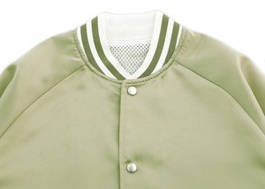 OEM Service Men's Custom Satin Canvas Varsity Bomber <b>Jacket</b> with Embroidery and Front Logo Winter Reversible Windproof - Product Image 6