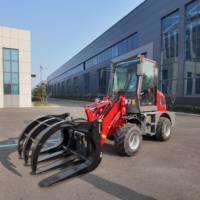Caricatore Frontale Compatto Diesel Stile Europeo con Capacità di Carico 1000 KG e Accessori per Afferrare Tronchi ed Erba per Uso Forestale e Agricolo