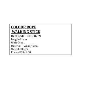 Cuerda de color, bastón de madera para caminar, punta de latón, mango tejido elegante, bastón ajustable ligero para ancianos, uso al aire libre, movilidad diaria - Product Image 6