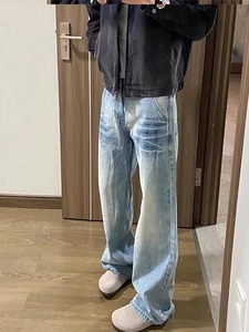 กางเกงยีนส์ผ้ายืดสำหรับผู้ชายออกแบบได้ตามต้องการเสื้อผ้าแนวสตรีทฮิปฮอปสไตล์วินเทจ3D - Product Image 3