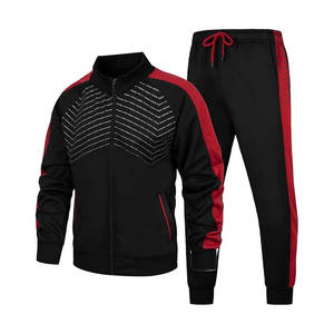 Ensemble de sports d'hiver décontractés pour hommes Vêtements de sport imprimés Survêtement chaud à fermeture éclair pour l'entraînement, le fitness et le confort au quotidien - Product Image 4