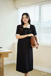 Vestido de Maternidad Holgado de Manga Corta con Abertura Lateral V1448, Tejido Suave Absorbente de Sudor para Mujeres Embarazadas - Product Image 2