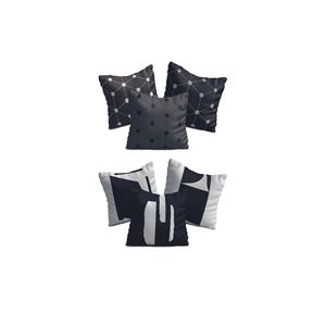 KRLY-6-3 Luxury 3D Digital Print <b>Cushion</b> Cover Set 6 Pieces 43x43 cm Square Geometric <b>Tassel</b> Dot for Living Hospital Christmas - Product Image 1