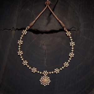 Cadena de Eslabones de Aleación de Zinc Chapada en Oro con Diseño Floral Moderno para Boda, Sin Piedras - Product Image 1