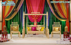 Muslim Wedding Bangle Ceremony Bridal Swing Pakistani Wedding Sangeet Stage Swing Muslim Walima Shagun Ceremony Factory <b>Sale</b> USA - Product Image 5