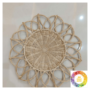 Mantel Individual de ratán Natural elegante, placas de cargador decorativas, decoración de mesa de comedor hecha a mano, pantalla colgante de pared rústica - Product Image 1