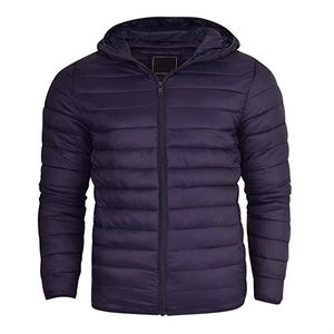 La mejor chaqueta acolchada de talla grande para hombre, estilo informal, venta al por mayor, chaqueta de invierno con capucha y cremallera, personalizada, mantiene el calor, nailon liso teñido - Product Image 5
