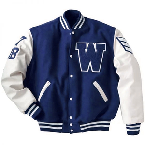 2025 chaqueta universitaria personalizada de lana de alta calidad mangas de cuero soporte frontal OEM venta al por mayor invierno Letterman Chenille Patch Jacket - Product Image 4