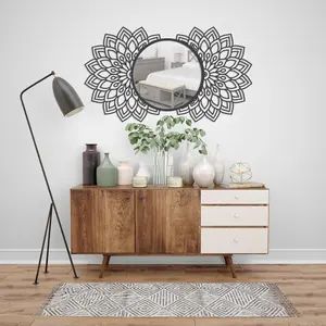 Oversized Contemporary Wall <b>Mirror</b> with <b>Secure</b> Hooks for Trendy Home Office and Commercial Wall Decoration - Product Image 1