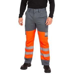 Pantalones de Trabajo de Polialgodón, Pantalones de Seguridad Lisos y de Dos Tonos Reflectantes, Color de Logotipo Personalizable para Uso en Tráfico. - Product Image 5