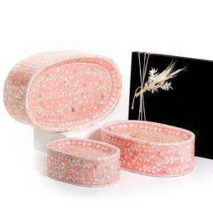 Ensemble de 3 supports à gâteaux en nacre au Design élégant, serpillière incrustée de plateau à chocolat pour le cadeau du Ramadan Eid Mubarak 2023 - Product Image 5