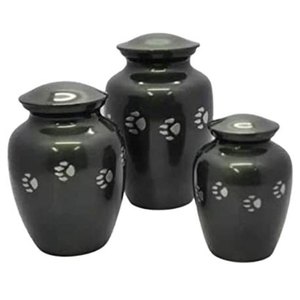 Jarrón para cenizas de cremación de metal personalizable de alta calidad con diseño de acabado de peltre encantador para perros - Product Image 6