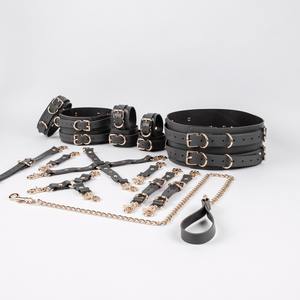 ชุดยับยั้งชั่งใจ BDSM-0011หนังวัวแท้16ชิ้นชุดฮาร์ดแวร์สีต่างกันรวมถึงสายรัดเอวสำหรับเตียง - Product Image 2