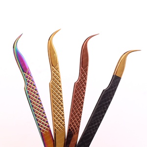 Personalized Stainless Steel Eyelash Extension Tweezers with Pointed Tip and Customized Packaging - Product Image 4