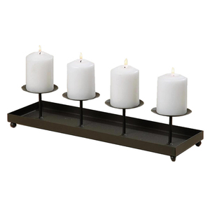 Menorah votive en métal et verre décoratif maison - Product Image 5