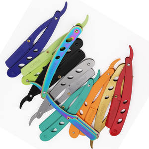 Navaja de Afeitar Plegable para Hombre, Navaja de Acero Inoxidable, Maquinilla de Afeitar de Hoja Recta, Afeitadora Manual para Barba, Herramienta de Barbería, 1 Pieza - Product Image 4